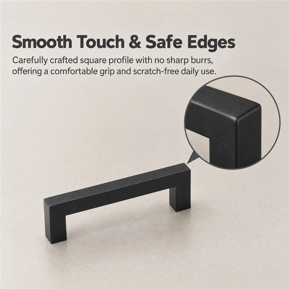 10 Pack 2.75 Inch Center to Center Matte Black Cabinet Handles Stainless Steel Drawer Pulls