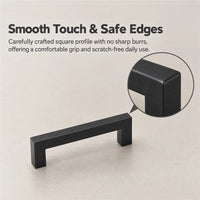 10 Pack 2.75 Inch Center to Center Matte Black Cabinet Handles Stainless Steel Drawer Pulls