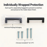 10 Pack 2.75 Inch Center to Center Matte Black Cabinet Handles Stainless Steel Drawer Pulls