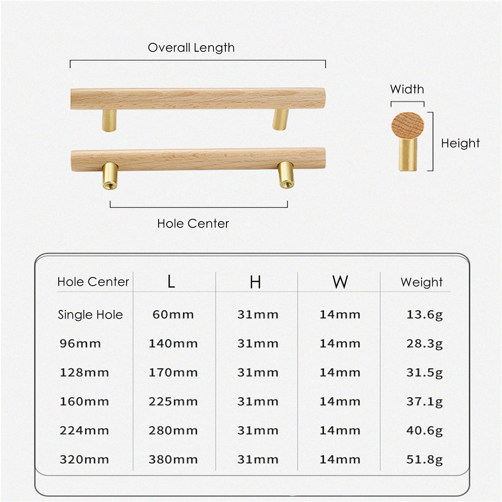 Wooden Pull Handles – 6 Sizes Available