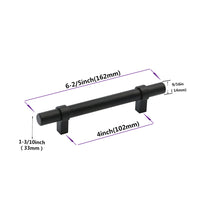 Flat Black Cabinet Bar Handle Pull - 4" (102mm) Hole Centers