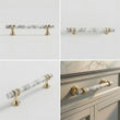 1 Pack Marble Pattern Solid Drawer Pulls，Knobs & Handles，White Marble Pattern Print - Marble Finish Series - Hole Centers(Knob，3.75"，5"，7.5")