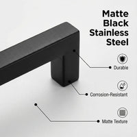 10 Pack 3-1/4 Inch Center To Center Matte Black Cabinet Pulls(Hole Center: 3-1/4"(82mm))