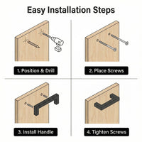 10 Pack 3-1/4 Inch Center To Center Matte Black Cabinet Pulls(Hole Center: 3-1/4"(82mm))