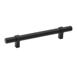 1 Pack Black Modern Cupboard Handles Stainless Steel Pulls - Round Shape Series - Hole Centers(Single Hole, 3