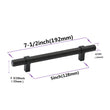 1 Pack Black Modern Cupboard Handles Stainless Steel Pulls - Round Shape Series - Hole Centers(Single Hole, 3",3.5,3.75,4",5",6.25",7.5",8.8",10")