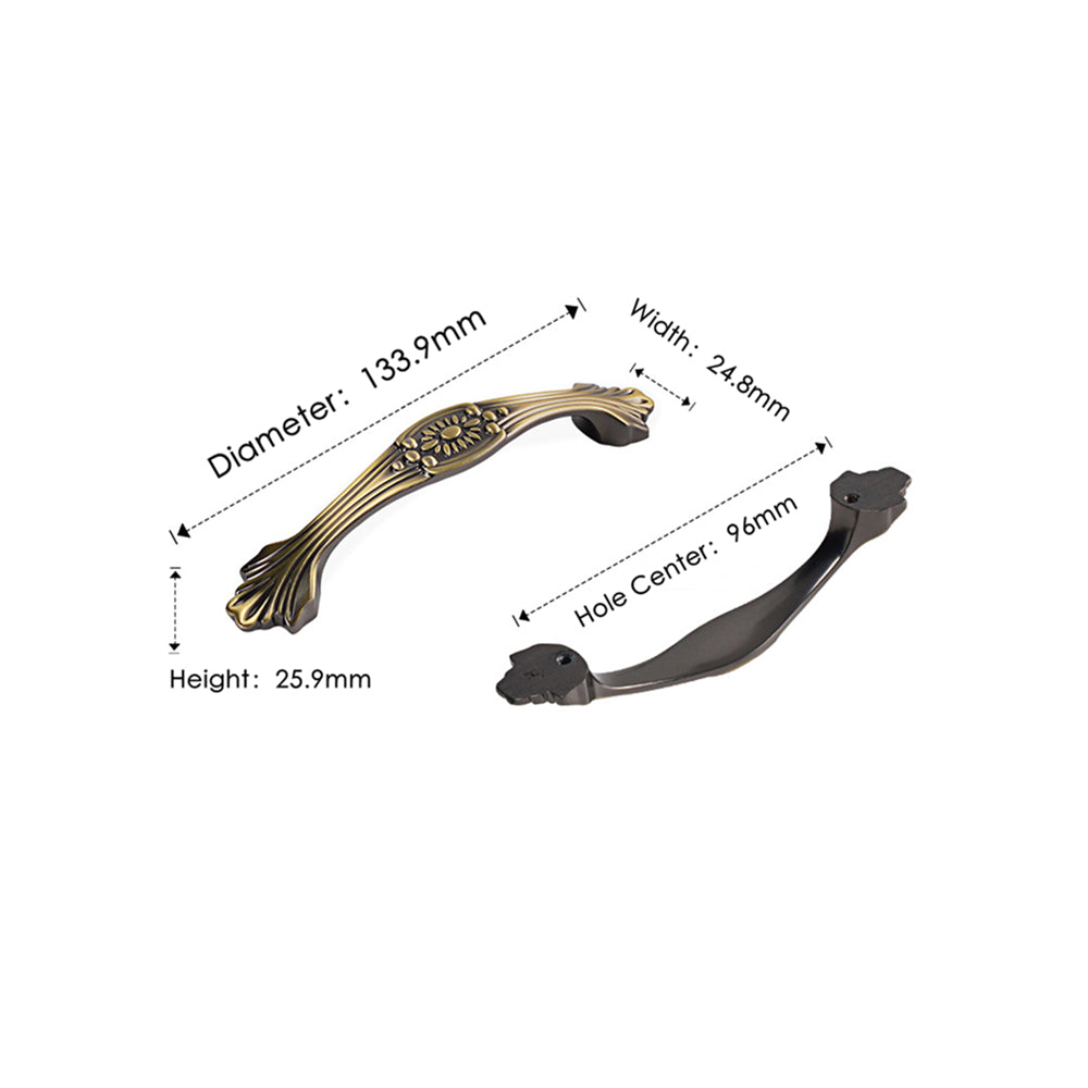 10 Pack 3.75 Inch(96mm) Hole Centers Antique Bronze Kitchen Cabinet Handles for Cupboard Bathroom