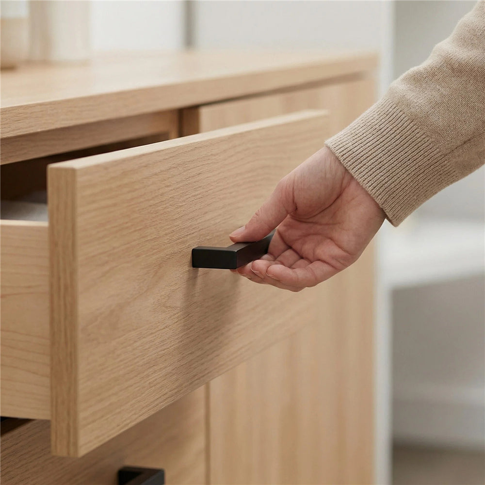 10 Pack 3-1/4 Inch Center To Center Matte Black Cabinet Pulls(Hole Center: 3-1/4"(82mm))
