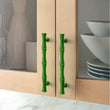 Bamboo Shape Solid Zinc Alloy Cabinet Knobs Handles - Bamboo Shape Series - Hole Centers(T-Bar Knob，96mm，128mm)