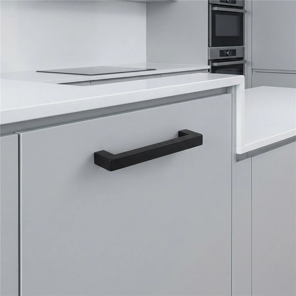 10 Pack 3-1/4 Inch Center To Center Matte Black Cabinet Pulls(Hole Center: 3-1/4"(82mm))