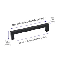10 Pack 6.25 Inch(160mm) Center to Center Matte Black Kitchen Cabinet Handles