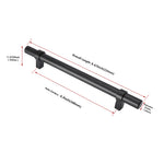 1 Pack Black Modern Cupboard Handles Stainless Steel Pulls - Round Shape Series - Hole Centers(Single Hole, 3