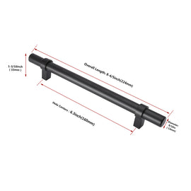 Flat Black Stainless Steel Kitchen Cupboard Handles - 6.25