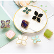 Petal Cabinet Knobs，Gold Dresser Drawers Knobs，Four Leaf Clover Decorative Knobs For Furniture Cupboard Hardware (Snowflake White，Large)