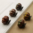 Ceramic Pumpkin Knobs，Vintage Dresser Drawer Pulls，Retro Cabinet Door Handles with Mounting Screws，Ideal for Closet，Cupboard