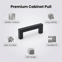 10 Pack 3-1/4 Inch Center To Center Matte Black Cabinet Pulls(Hole Center: 3-1/4"(82mm))