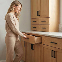 10 Pack 3-1/4 Inch Center To Center Matte Black Cabinet Pulls(Hole Center: 3-1/4"(82mm))