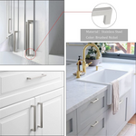 4.25 Inch(Center To Center) Brushed Nickel Square Cabinet Pulls (4.25