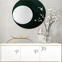 Ginkgo Leaf Drawer Knobs Modern Cabinet Pull Handle for Wardrobe Cupboard Drawer Bookcase Furniture (Large，Silver)