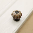 Ceramic Pumpkin Knobs，Vintage Dresser Drawer Pulls，Retro Cabinet Door Handles with Mounting Screws，Ideal for Closet，Cupboard