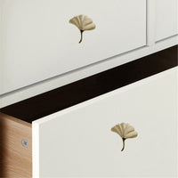Ginkgo Leaf Shape Knob，Solid Drawer Pulls，Creative Decorate Pulls for Wardrobe Cupboard Drawer Bookcase Furniture (Small，Gold)