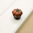 Ceramic Pumpkin Knobs，Vintage Dresser Drawer Pulls，Retro Cabinet Door Handles with Mounting Screws，Ideal for Closet，Cupboard