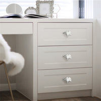 Ginkgo Leaf Drawer Knobs Modern Cabinet Pull Handle for Wardrobe Cupboard Drawer Bookcase Furniture (Large，Silver)