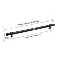 1 Pack Black Modern Cupboard Handles Stainless Steel Pulls - Round Shape Series - Hole Centers(Single Hole, 3",3.5,3.75,4",5",6.25",7.5",8.8",10")