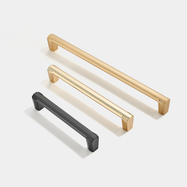 Modern Brushed Brass Cabinet Pulls，Zinc Alloy Kitchen Cabinet Handles for Kitchen，Livingroom，Bathroom