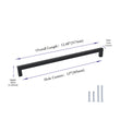 12 Inch(Hole Centers) Matte Black Cabinet Pulls Black Kitchen Hardware (12"/305mm，Customized Long Pulls)