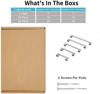Brushed Nickel Cabinet Pulls Modern Drawer Pulls - Large Size - Hole Centers(3.5,3.75,4",4.5,5",6.25",7.5",8.8",10",11.33")