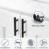 10 Pack 2.75"(70mm) Center to Center Matte Black Stainless Steel Kitchen Drawer Pulls
