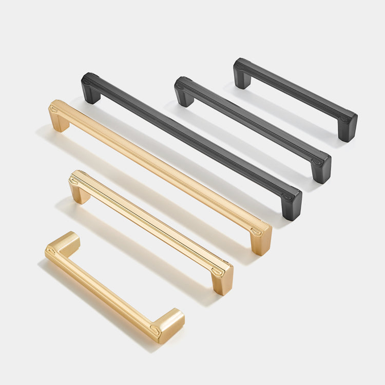 Modern Brushed Brass Cabinet Pulls，Zinc Alloy Kitchen Cabinet Handles for Kitchen，Livingroom，Bathroom