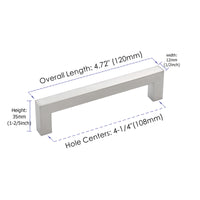4.25 Inch(Center To Center) Brushed Nickel Square Cabinet Pulls (4.25"，Customized Size)