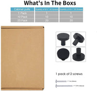 25 Pack 1-1/4 Inch Matte Black Kitchen Cabinet Knobs，Solid Dresser Knobs Drawer Knobs for Cupboard Drawer Pulls
