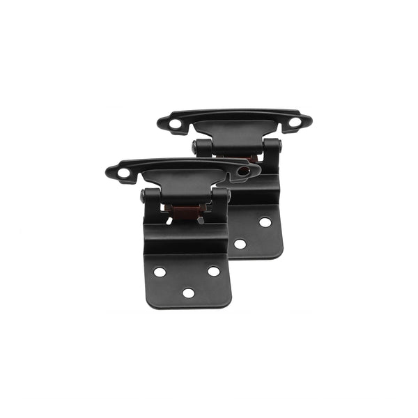 50 Pairs 3/8" Inset Matte Black Kitchen Cabinet Hinges，Self Closing Black Hinges(50 Pairs - 100 Pcs)