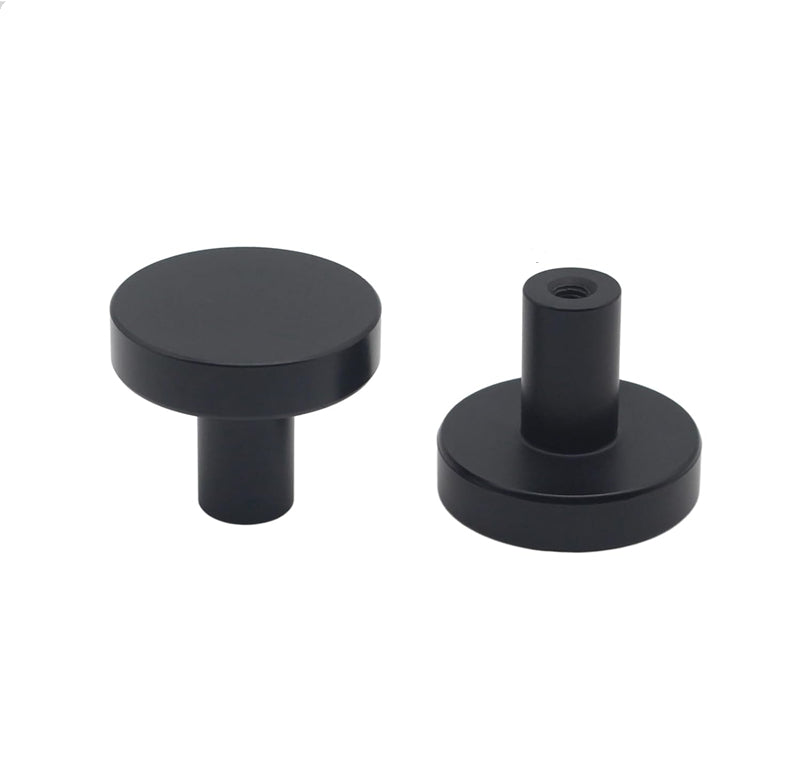 15 Pack 1-1/4 Inch Matte Black Kitchen Cabinet Knobs，Solid Dresser Knobs Drawer Knobs for Cupboard Drawer Pulls