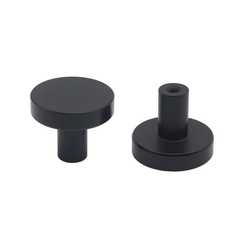 10 Pack 1-1/4 Inch Matte Black Kitchen Cabinet Knobs，Solid Dresser Knobs Drawer Knobs for Cupboard Drawer Pulls