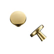 10 Pack Brushed Brass Cabinet Knobs，Solid Single Hole Zinc alloy Round Cabinet Knobs for Kitchen Drawers and Cabinets
