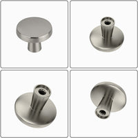 1-1/4 inch Brushed Nickel Kitchen Cabinet Knobs，Solid Dresser Knobs Drawer Knobs For Cupboard Drawer Pulls