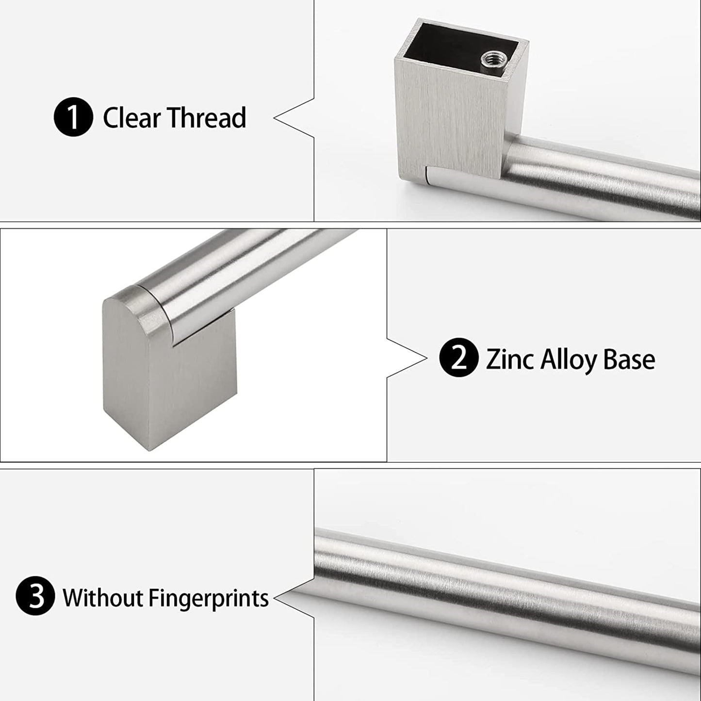 5 Inch(128mm) Hole Centers Brushed Nickel Kitchen Cabinet Handles for Cupboard Drawer Handles Dresser Pulls