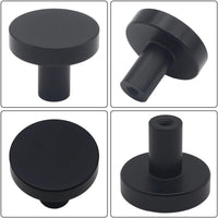 200 Pack 1-1/4 Inch Matte Black Cabinet Knobs，Solid Dresser Knobs Drawer Knobs for Cupboard Drawer Handles