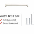 18 Inch(Center To Center) Modern Square Cabinet Handles (458mm，Brushed Nickel)