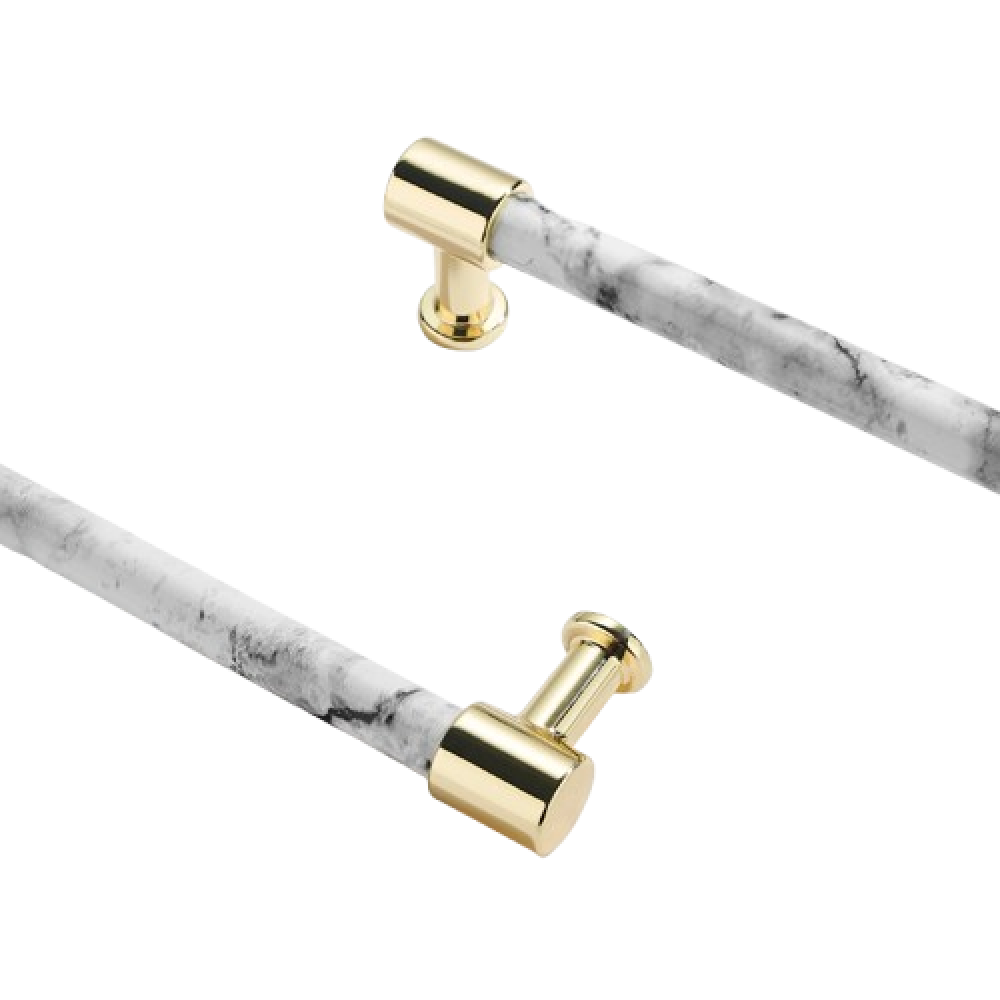 Modern Marble Finish Drawer Pulls，Knobs & Handles，White Marble Pattern ...