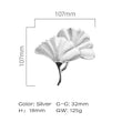 Ginkgo Leaf Drawer Knobs Modern Cabinet Pull Handle for Wardrobe Cupboard Drawer Bookcase Furniture (Large，Silver)