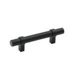 1 Pack Black Modern Cupboard Handles Stainless Steel Pulls - Round Shape Series - Hole Centers(Single Hole, 3