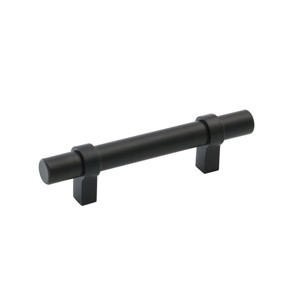 Flat Black Cabinet Bar Handle Pull - 3" (76mm) Hole Centers