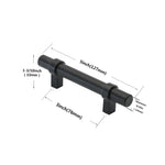 1 Pack Black Modern Cupboard Handles Stainless Steel Pulls - Round Shape Series - Hole Centers(Single Hole, 3