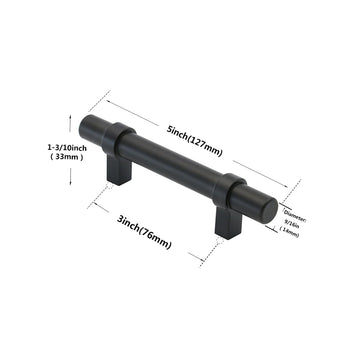 Flat Black Cabinet Bar Handle Pull - 3