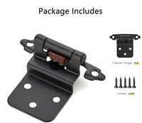 25 Pairs 3/8" Inset Black Cabinet Hinges，Self Closing Matte Black Hinges(25 Pairs - 50 Pcs)